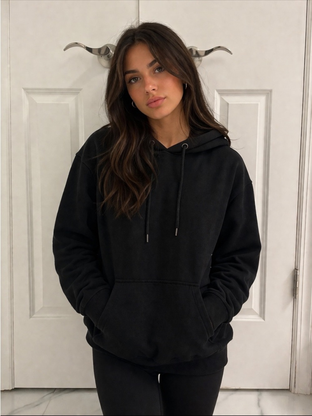 Brave Soul Black Hooded Pullover Sweatshirt